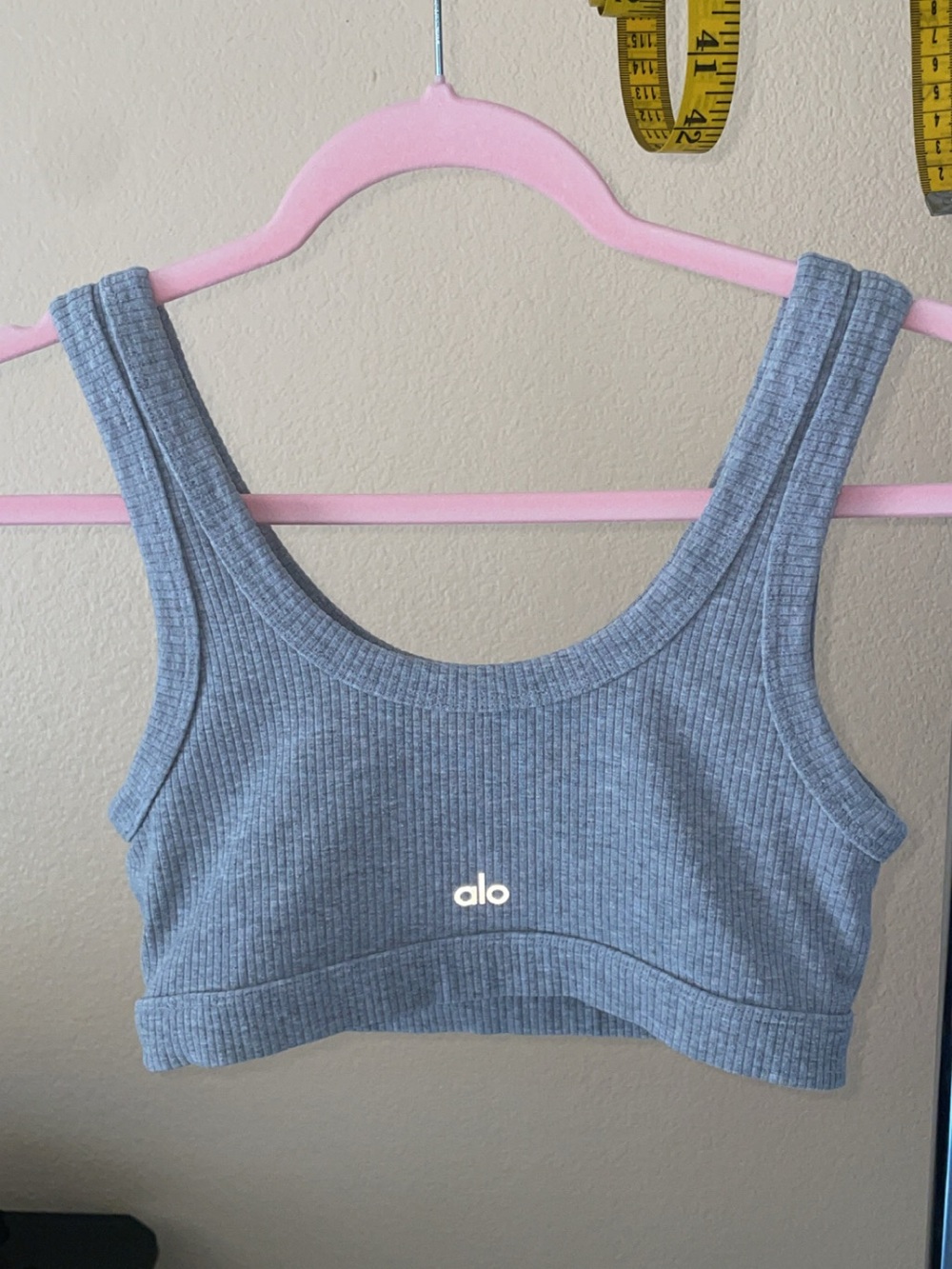 ALO Ribbed Grey Top